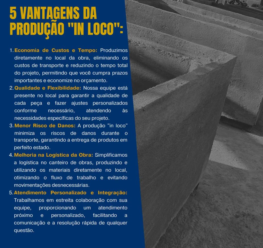 Produção de pré-moldados in loco no canteiro de obras